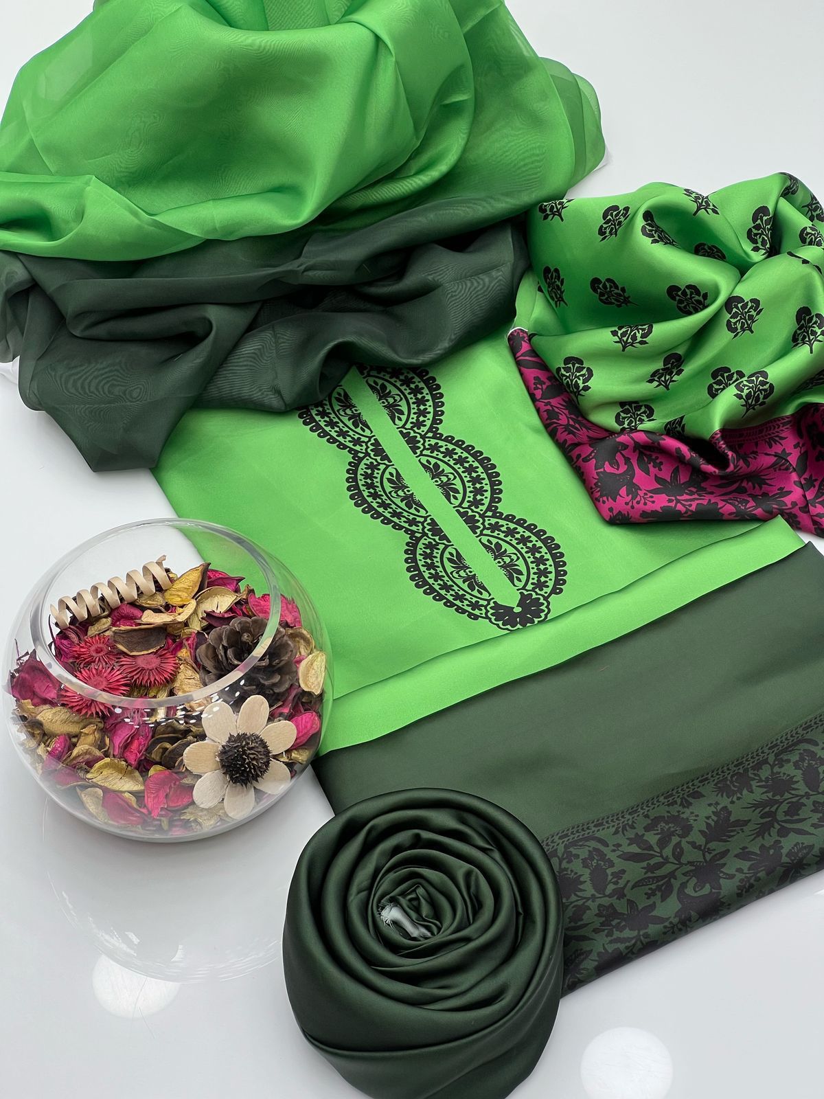 WINTER SILK DIGITAL PRINTED 3-PIECE - SD#40